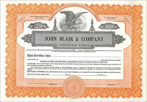 Coupon Share Action The John Blair & Company Eagle Aigle Oiseau