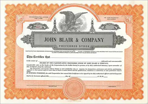 Coupon Share Action The John Blair & Company Eagle Aigle Oiseau