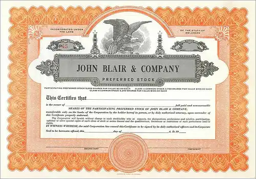 Coupon Share Action The John Blair & Company Eagle Aigle Oiseau