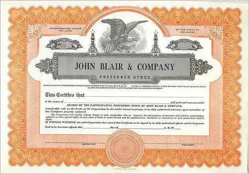 Coupon Share Action The John Blair & Company Eagle Aigle Oiseau