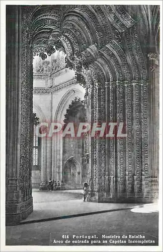 Moderne Karte Portugal Mosteiro de Batalha Arco de entrada para as capelas incompletas