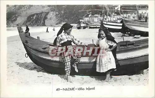Cartes postales moderne Nazare Idilia Infantil Folklore Bateau Peche