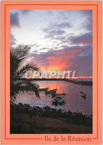 Cartes postales moderne Ile de la Reunion Coucher de soleil a Saint Gilles