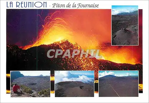 Moderne Karte Ile de la Reunion Piton de la Fournaise Volcan