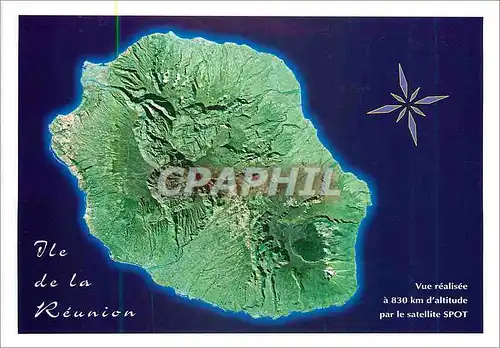 Moderne Karte Ile de la Reunion par satellite