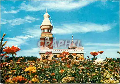 Moderne Karte La Reunion Temple Malabar a Saint Pierre