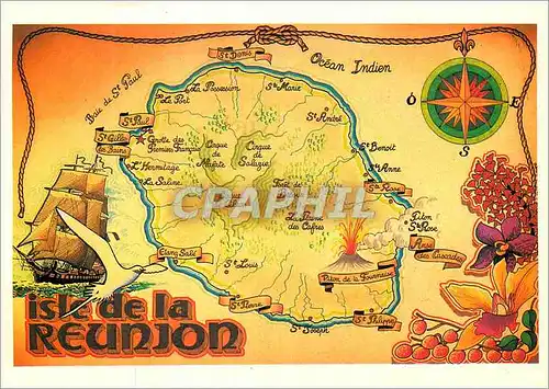 Cartes postales moderne Ile de la Reunion Bateau Voilier