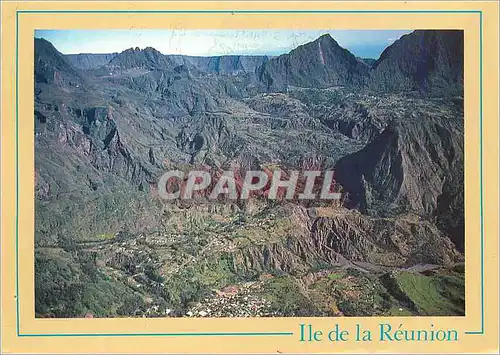 Moderne Karte Ile de la Reunion Hell bourg Grand Ilet La Roche Ecrite
