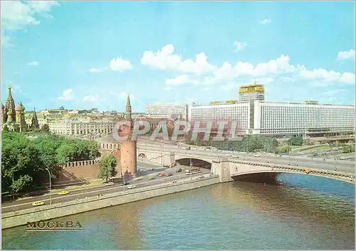 Moderne Karte Moscow Moskvoretsky Bridge and Rossia Hotel