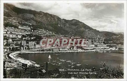 Cartes postales Monaco Le port vue sur Monte Carlo