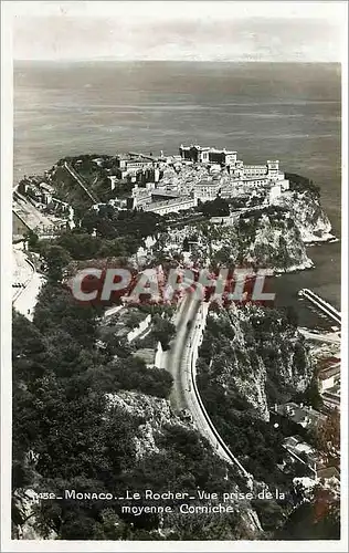 Ansichtskarte AK Monaco Le rocher vue prise de la mayenne corniche