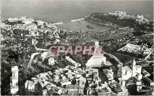 Cartes postales moderne En avion sur La principaute de Monaco Vue generale La Turbie Trophee d'Auguste