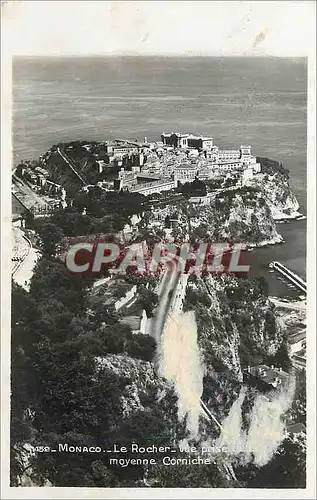 Cartes postales moderne Monaco Le rocher vue prise moyenne corniche