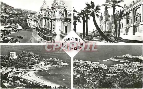 Moderne Karte Cote d Azur souvenir de Monte Carlo