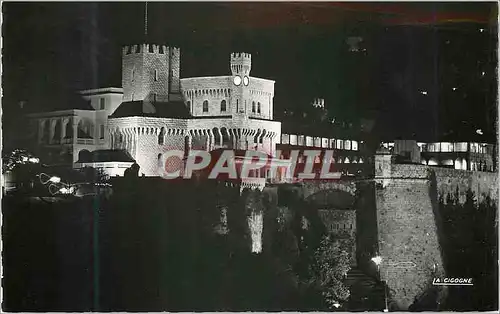 Cartes postales moderne Principaute de Monaco Le palais princier illumine