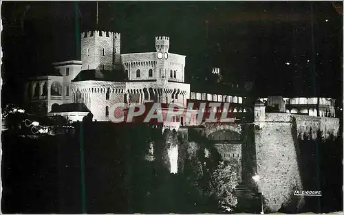 Cartes postales moderne Principaute de Monaco Le palais Princier illumine