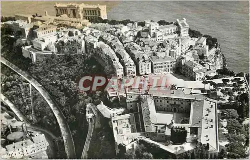 Cartes postales moderne Musee oceanographique de Monaco Vue aerienne du vieux rocher de Monaco Ville