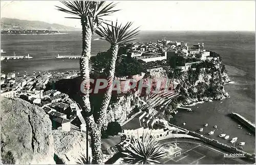 Moderne Karte Le rocher de Monaco le Cap Martin et l Italie