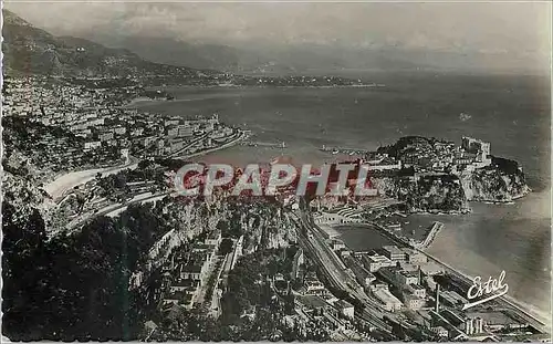 Moderne Karte Monaco Vue sur Monaco le Cap Martin et l Italie