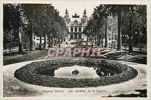 Cartes postales moderne Monte Carlo Les jardins et le casino