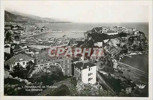 Moderne Karte Principaute de Monaco Vue generale