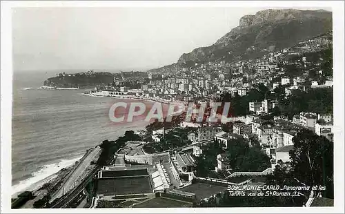 Cartes postales moderne Monte Carlo Panorama et les tennis vus de St Roman