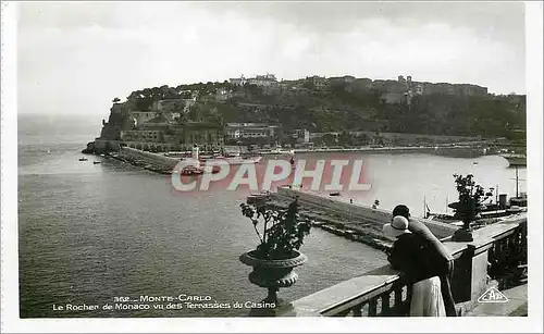 Cartes postales moderne Monte Carlo Le rocher de Monaco vu des Terrasses du Casino
