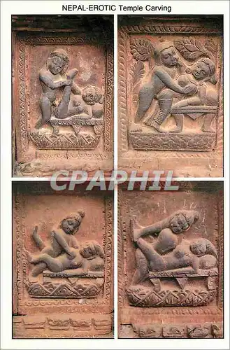 Moderne Karte Erotic carvings of Nepali Temple