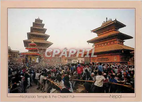 Cartes postales moderne Nyatapola Temple & the Chariot Pull Nepal