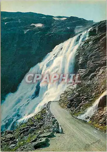 Moderne Karte Norway Romsdal Stigfoss fall by Trollstigen the impressive road from Andalsnes