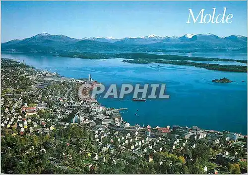 Cartes postales moderne Norway Aerial view of the town Molde