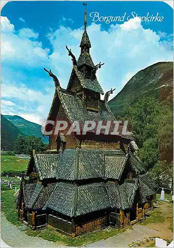 Cartes postales moderne Borgund stave church Norway