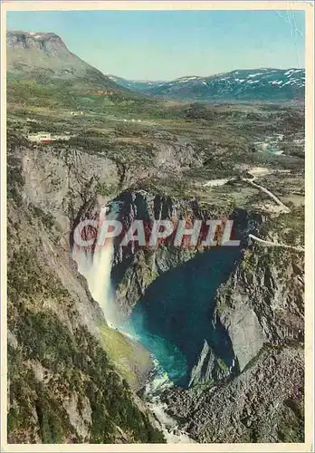 Cartes postales moderne Norway Fossli Mountin Hotel with the Veringsfoss Waterfall