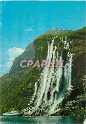 Cartes postales moderne Norway Geirangerfjord with the waterfalls The Seven Sisters