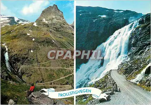 Moderne Karte Norway Romsdal Trollstigen the impressive mountain road from Andalsnes to Valldal towards Mount