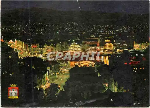 Cartes postales moderne Norway View of the town by night
