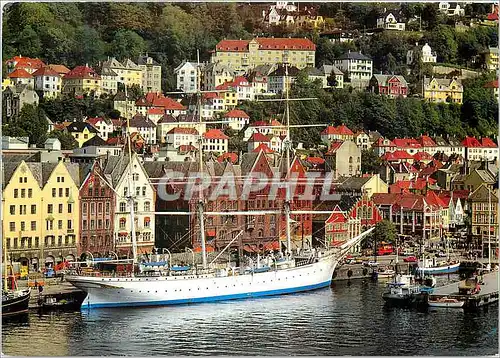 Moderne Karte Norway The harbour area Vagen Bateau