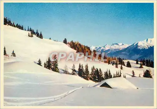 Cartes postales moderne Crans s Sierre Les pentes du Mont Lachaux le Monte Leone