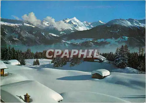 Cartes postales moderne Crans s Sierre Paysage hivernal Le Weisshorn et le Rothorn de Zinal