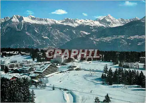 Cartes postales moderne Crans s Sierre Vue partielle aerienne Val d Anniviers et Weisshorn