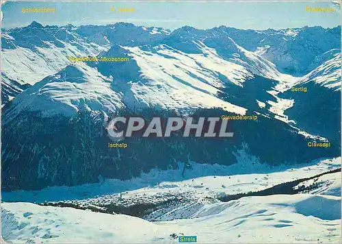 Cartes postales moderne Davos mit Bramabuel Jakobshorn Skigebiet