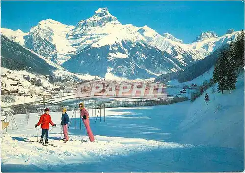 Moderne Karte Zentralschweiz Sommer Winterkurort Engelberg mit Hahnen