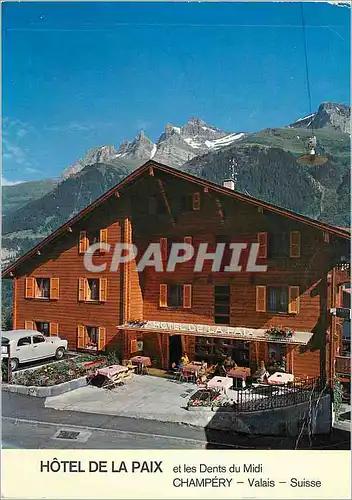 Moderne Karte Hotel de la Paix et les dents du Midi Champery Valais Suisse