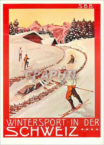 Moderne Karte Wintersport in der Schweiz Ski