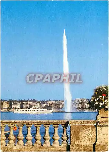 Moderne Karte Geneve La rade et le jet d eau