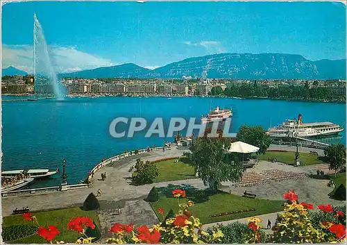 Cartes postales moderne Geneva La rade et le jet d eau