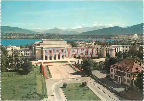 Cartes postales moderne Geneve Le palais de l ONU et le Mont Blanc