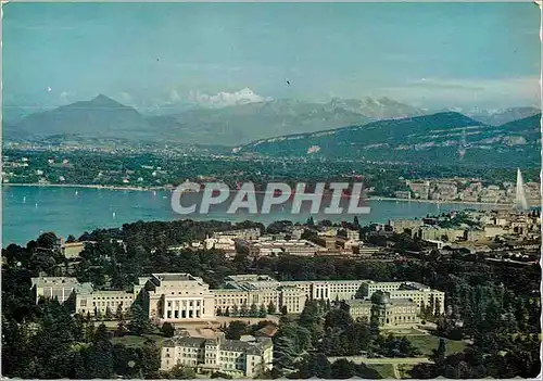 Cartes postales moderne Vue aerienne du Palais des Nations Unies et la Chaine du Mont Blanc