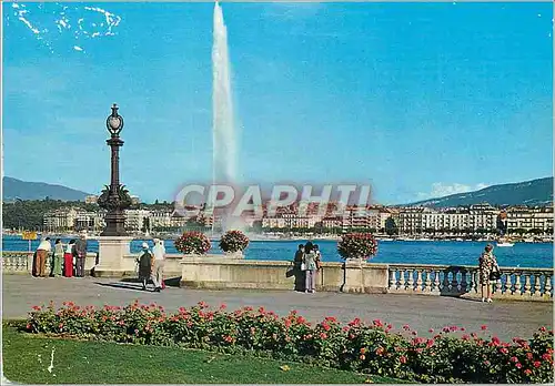Cartes postales moderne Geneve La rade de Geneve et le Jet d eau
