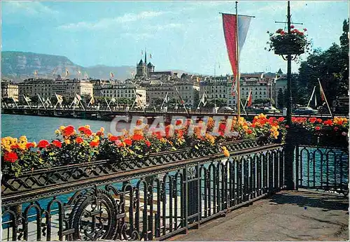 Moderne Karte Geneve Vue sur la ville depuis le quai du Mont Blanc